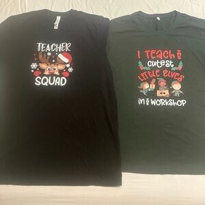 Bella Canvas Black and Dark Green unisex Christmas Tees